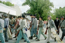 Confederate Troops March on Town Square